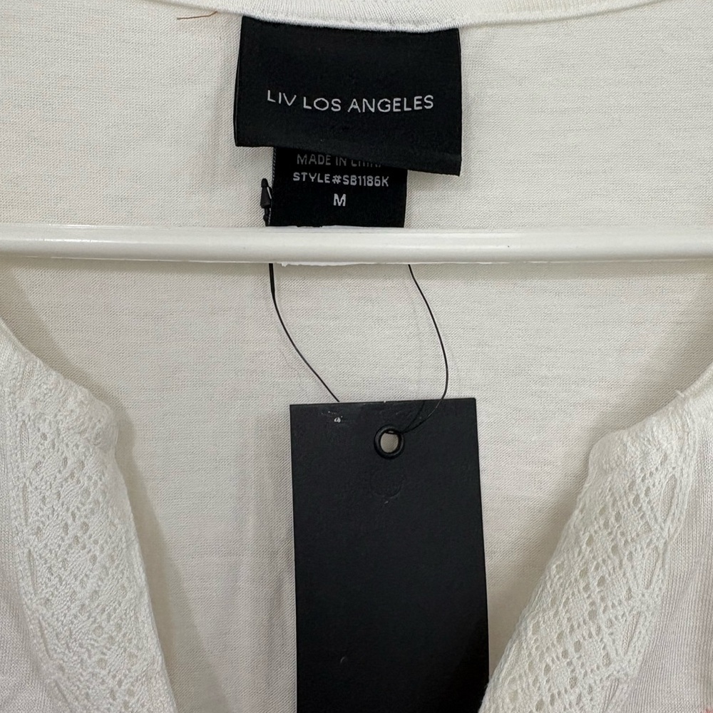 Liv Los Angeles White Embroidered Sleeveless Blouse - Picture 5 of 7